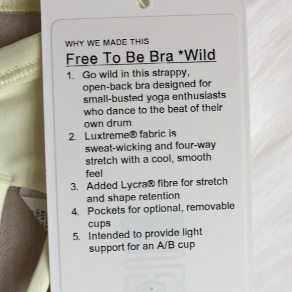 NWT lululemon free to be bra wild zest yellow - Picture 2 of 4